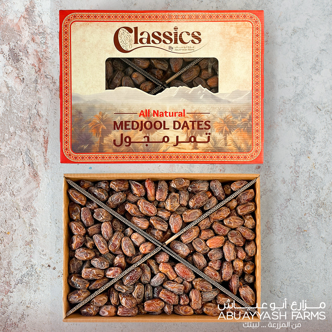 Juicy and Delicious Classics Medjool dates Medium Mix size (Small & Medium) 5 Kg box from AbuAyyash Farms