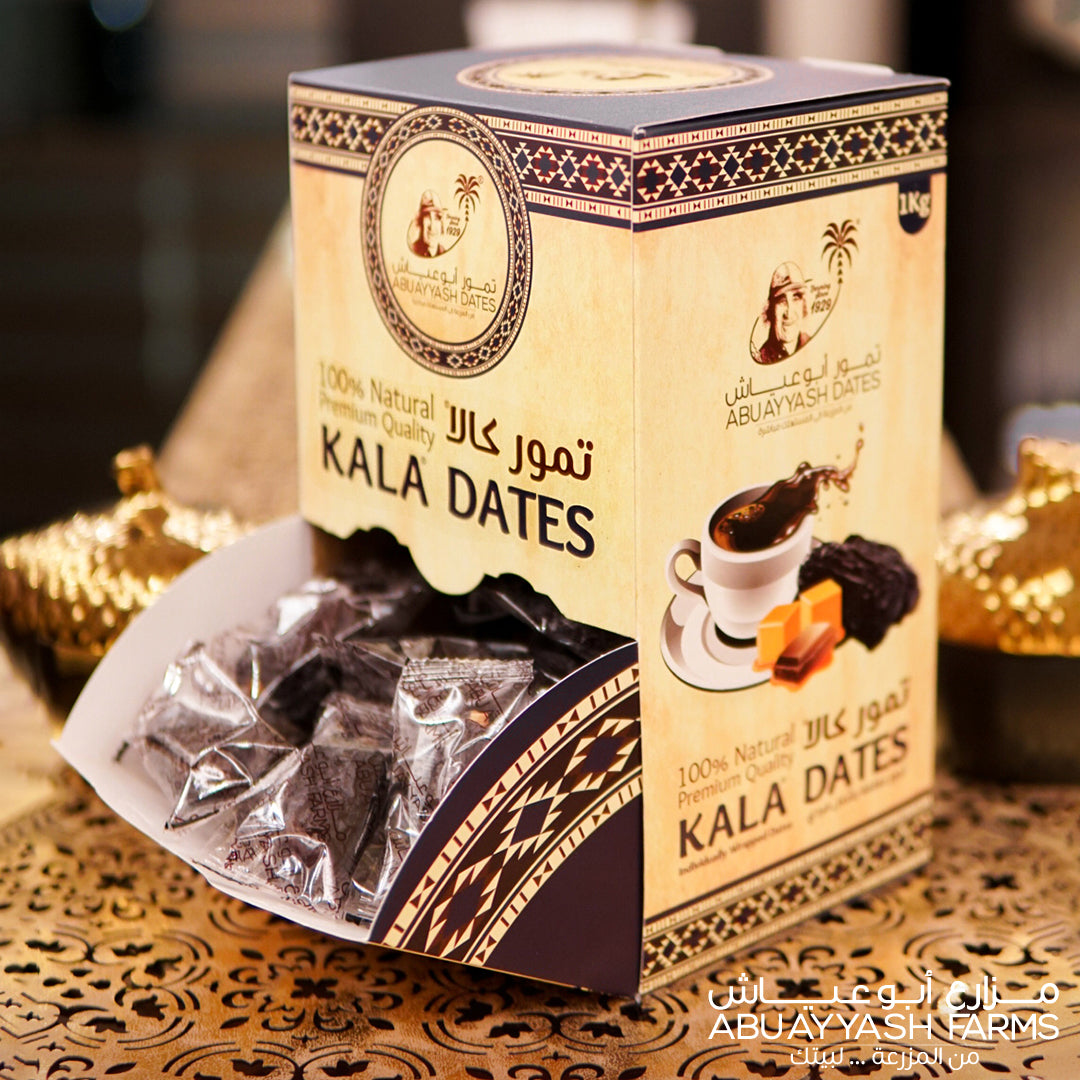 1 Kg Individually Wrapped Delicious Kala Dates from AbuAyyash Farms